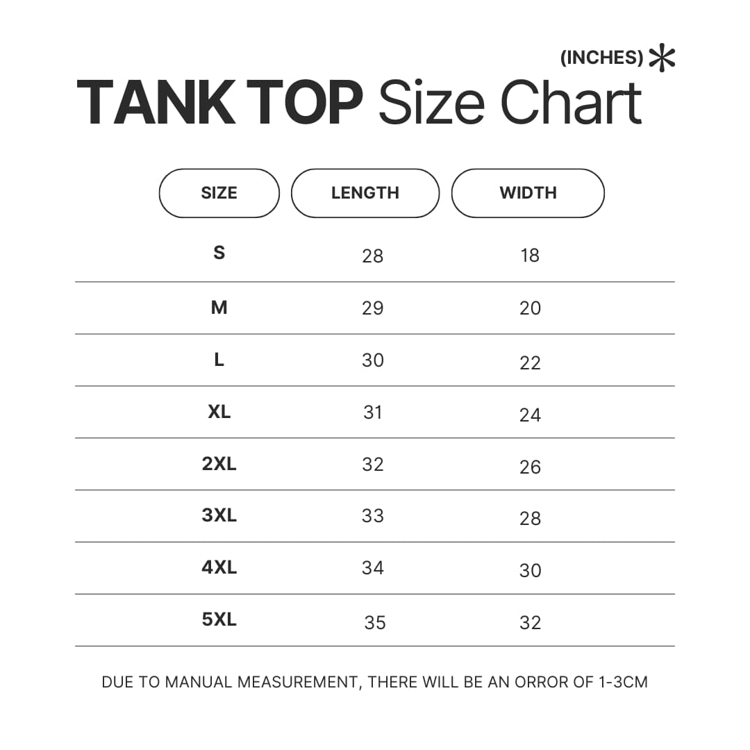 Tank Top Size Chart - My Favorite Murder Merch