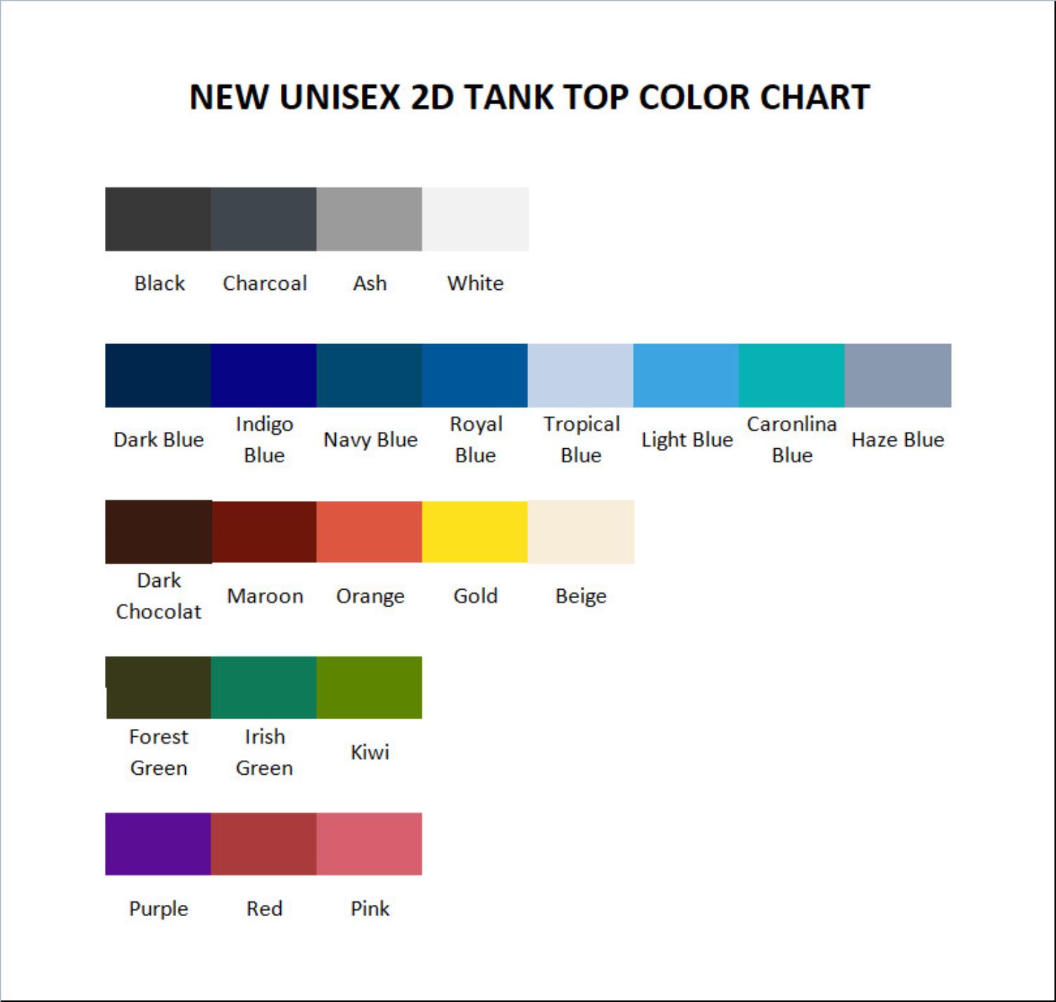 tank top color chart - My Favorite Murder Merch