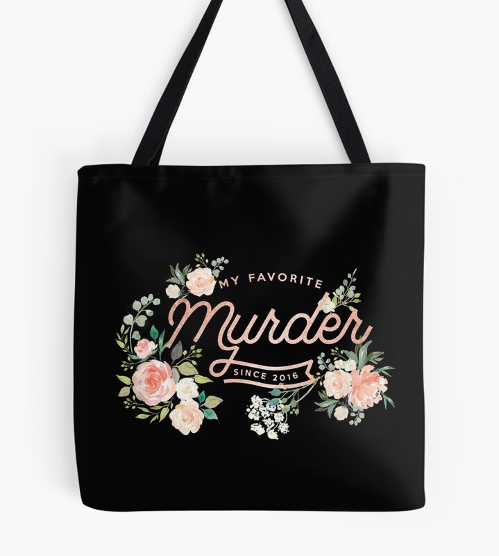 Rose Gold Floral My Favorite Murder Tote Bag