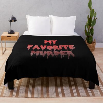 My Favorite Murder Mfm Drippy Logo Throw Blanket