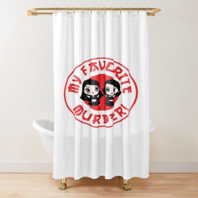My Favorite Murder Chibi Style Shower Curtain