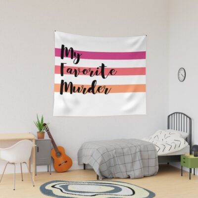 Hot My Favorite Murder Logo Design Tapestry