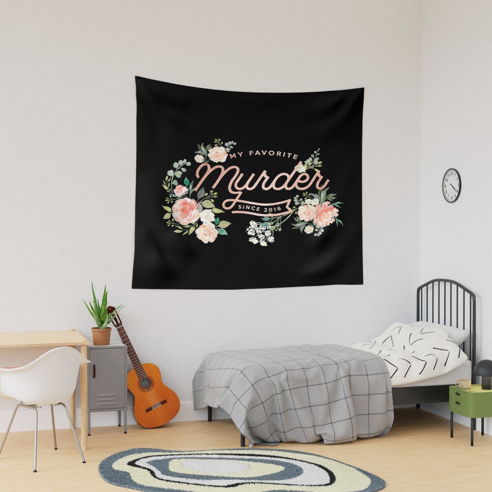 Rose Gold Floral My Favorite Murder Tapestry