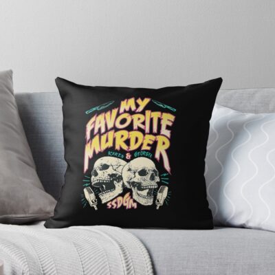 Hot Postcard My Favorite Murder Tour Throw Pillow