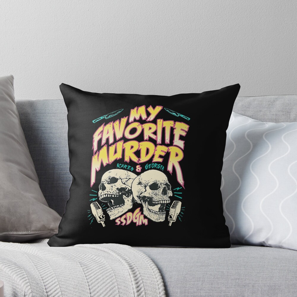 Hot Postcard My Favorite Murder Tour Throw Pillow